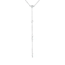 Collier aus 750 Gold Weißgold 8 Brillanten 0,59ct TW-SI L:42cm