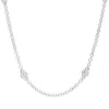 Collier aus 750 Gold Weißgold 10 Brillanten 0,51ct TW-SI L:45,7cm Zarge