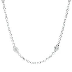 Collier aus 750 Gold Weißgold 10 Brillanten 0,51ct TW-SI L:45,7cm Zarge