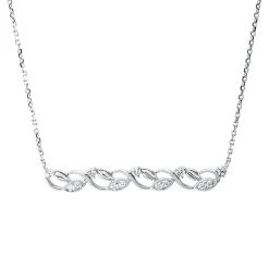 Collier aus 750 Gold Weißgold 13 Brillanten 0,21ct TW-SI/PI L:46cm