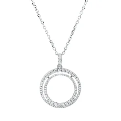 Collier aus 750 Gold Weißgold 95 Brillanten 0,51ct TW-VSI/SI L:45cm