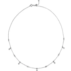 Collier aus 750 Gold Weißgold 11 Brillanten 0,18ct W-SI L:45cm