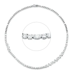 Collier aus 750 Gold Weißgold 63 Diamanten 10,11ct F-SI L:42cm