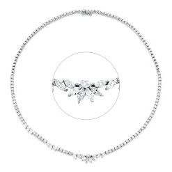 Collier aus 750 Gold Weißgold 76 Diamanten 6,04ct F-SI L:42cm