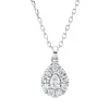 Collier aus 750 Gold Weißgold 10 Diamanten 0,19ct L:45cm