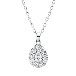 Collier aus 750 Gold Weißgold 10 Diamanten 0,19ct L:45cm