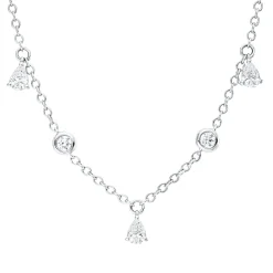 Collier aus 750 Gold Weißgold 11 Diamanten 1ct L:40,6cm