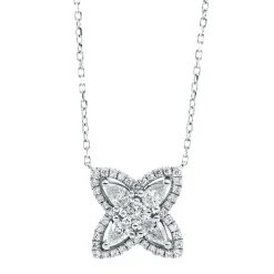 Collier aus 750 Gold Weißgold 45 Diamanten 0,53ct L:45,7cm