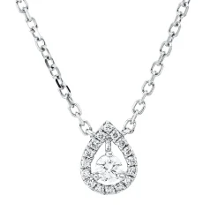 Collier aus 750 Gold Weißgold 17 Diamanten 0,19ct L:45,7cm