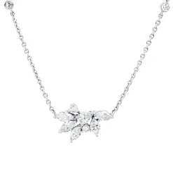 Collier aus 750 Gold Weißgold 12 Diamanten 1,29ct L:42cm