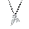 Collier aus 750 Gold Weißgold 3 Diamanten 0,27ct L:45,7cm