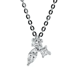 Collier aus 750 Gold Weißgold 3 Diamanten 0,27ct L:45,7cm