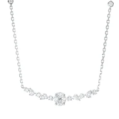 Collier aus 750 Gold Weißgold 20 Diamanten 0,79ct L:45,7cm