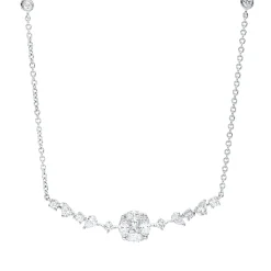 Collier aus 750 Gold Weißgold 19 Diamanten 0,87ct L:45,7cm