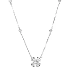 Collier aus 750 Gold Weißgold 16 Diamanten 0,36ct L:45,7cm