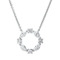 Collier aus 750 Gold Weißgold 8 Diamanten 0,48ct TW-PI L:45,7cm