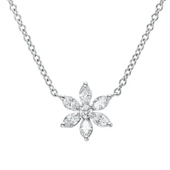Collier aus 750 Gold Weißgold 7 Diamanten 0,33ct TW-PI L:41cm