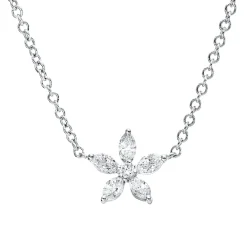 Collier aus 750 Gold Weißgold 6 Diamanten 0,26ct TW-PI L:41cm