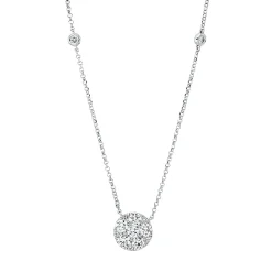 Collier aus 750 Gold Weißgold 13 Diamanten 0,6ct TW-SI L:43,2cm