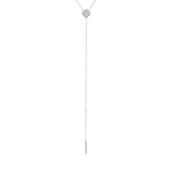 Collier aus 750 Gold Weißgold 35 Diamanten 0,08ct TW-SI L:45,7cm