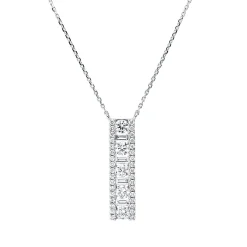 Collier aus 750 Gold Weißgold 43 Diamanten 0,68ct TW-SI L:45cm