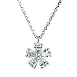 Collier aus 750 Gold Weißgold 6 Diamanten 0,33ct TW-SI L:45cm