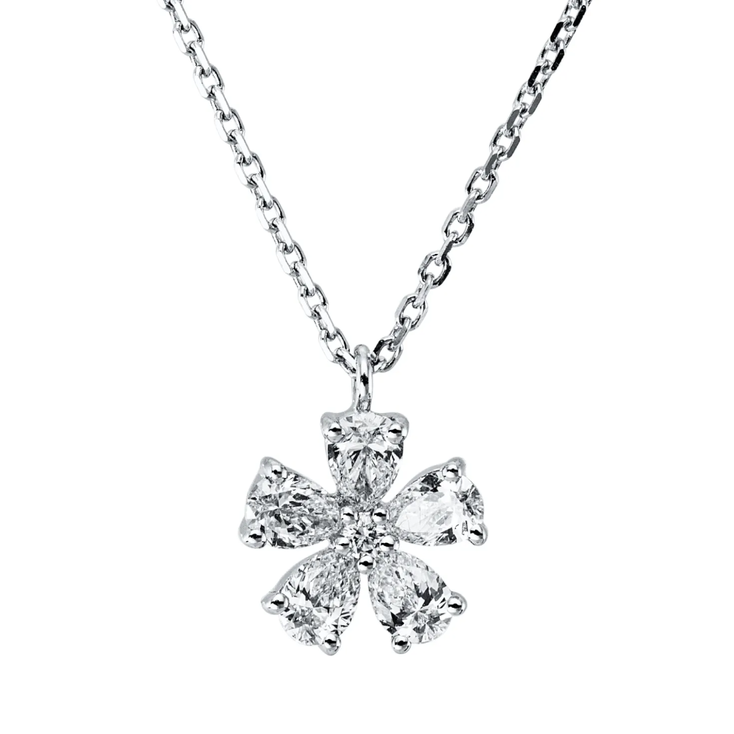 Collier aus 750 Gold Weißgold 6 Diamanten 0,33ct TW-SI L:45cm