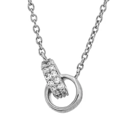 Collier aus 750 Gold Weißgold 26 Diamanten 0,08ct TW-SI L:45cm