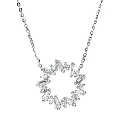 Collier aus 750 Gold Weißgold 18 Diamanten 0,42ct TW-SI L:45cm
