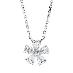 Collier aus 750 Gold Weißgold 6 Diamanten 0,32ct TW-SI L:45cm