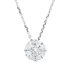 Collier aus 750 Gold Weißgold 5 Diamanten 0,86ct TW-SI L:45cm