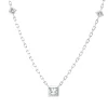 Collier aus 750 Gold Weißgold 3 Diamanten 0,25ct TW-SI L:45,7cm