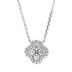 Collier aus 750 Gold Weißgold 25 Diamanten 0,6ct TW-SI L:45cm