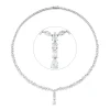 Collier aus 750 Gold Weißgold 130 Diamanten 20,51ct TW-SI L:45,7cm