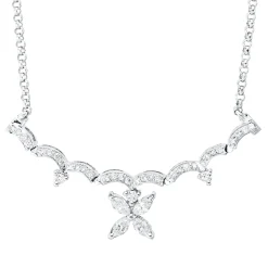 Collier aus 750 Gold Weißgold 39 Diamanten 0,6ct TW-SI L:44,5cm