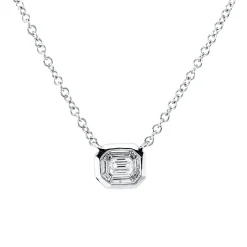 Collier aus 750 Gold Weißgold 9 Diamanten 0,36ct TW-SI L:43,2cm