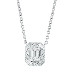 Collier aus 750 Gold Weißgold 11 Diamanten 0,54ct TW-SI L:45,7cm