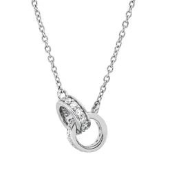 Collier aus 750 Gold Weißgold 24 Diamanten 0,14ct TW-SI L:45cm