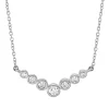 Collier aus 750 Gold Weißgold 7 Diamanten 0,19ct TW-SI L:42cm