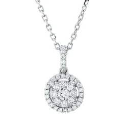 Collier aus 750 Gold Weißgold 37 Diamanten 0,41ct TW-SI L:45,7cm
