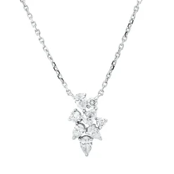 Collier aus 750 Gold Weißgold 8 Diamanten 0,47ct TW-SI L:45cm