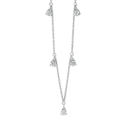 Collier aus 750 Gold Weißgold 10 Diamanten 0,52ct TW-SI L:45cm