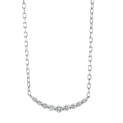 Collier aus 585 Gold Weißgold 9 Diamanten 0,14ct TW-SI L:45,7cm