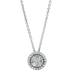 Collier aus 750 Gold Weißgold 29 Diamanten 0,29ct TW-SI L:45cm