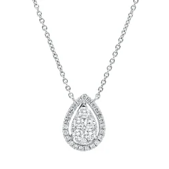 Collier aus 750 Gold Weißgold 35 Diamanten 0,49ct TW-SI L:45,7cm