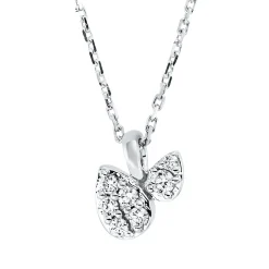 Collier aus 750 Gold Weißgold 7 Diamanten 0,1ct TW-SI L:45cm