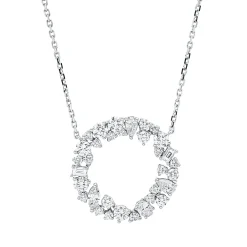 Collier aus 750 Gold Weißgold 33 Diamanten 1,53ct TW-VSI L:45,7cm