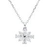 Collier aus 750 Gold Weißgold 8 Diamanten 0,34ct TW-VSI L:45cm