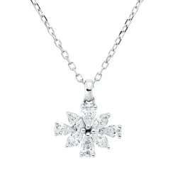 Collier aus 750 Gold Weißgold 8 Diamanten 0,34ct TW-VSI L:45cm