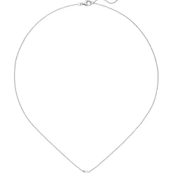 Collier aus 585 Gold Weißgold mit 7 Diamanten Brillanten 0,14 Ct W-si 42-45cm